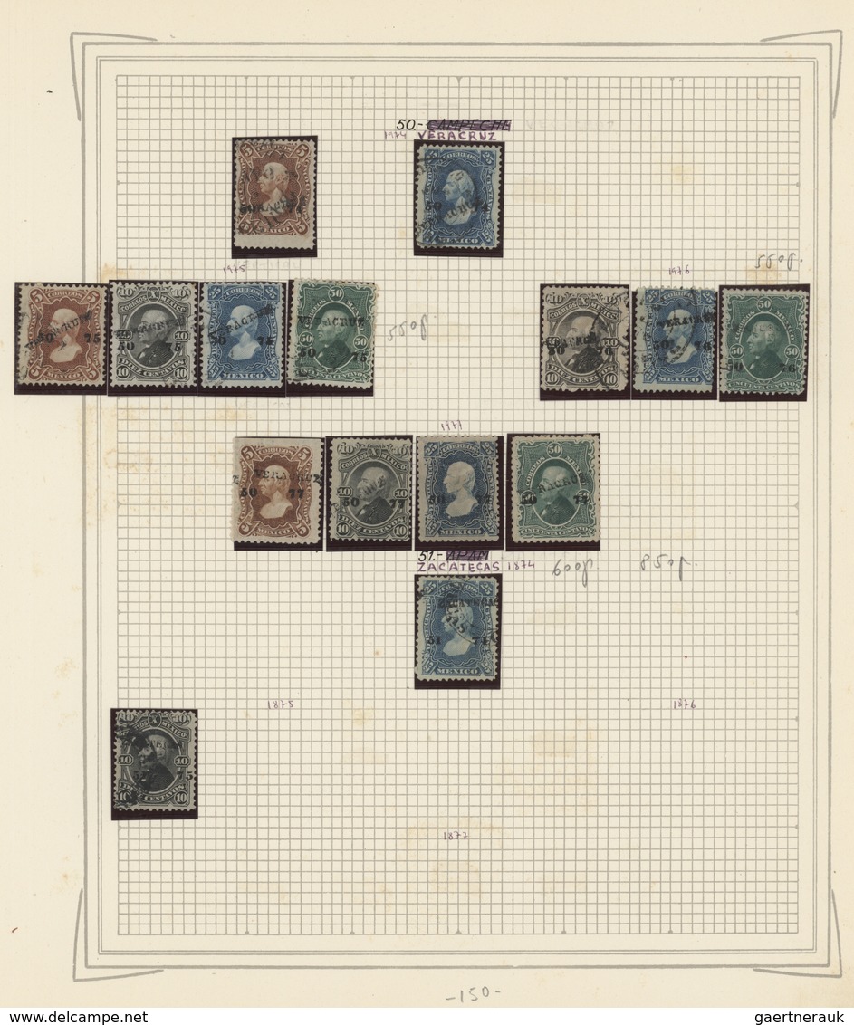 00604 Mexiko: 1861/1893, A superb old-time collection of the Hidalgo, Eagle, Maximilan and Large Numerals