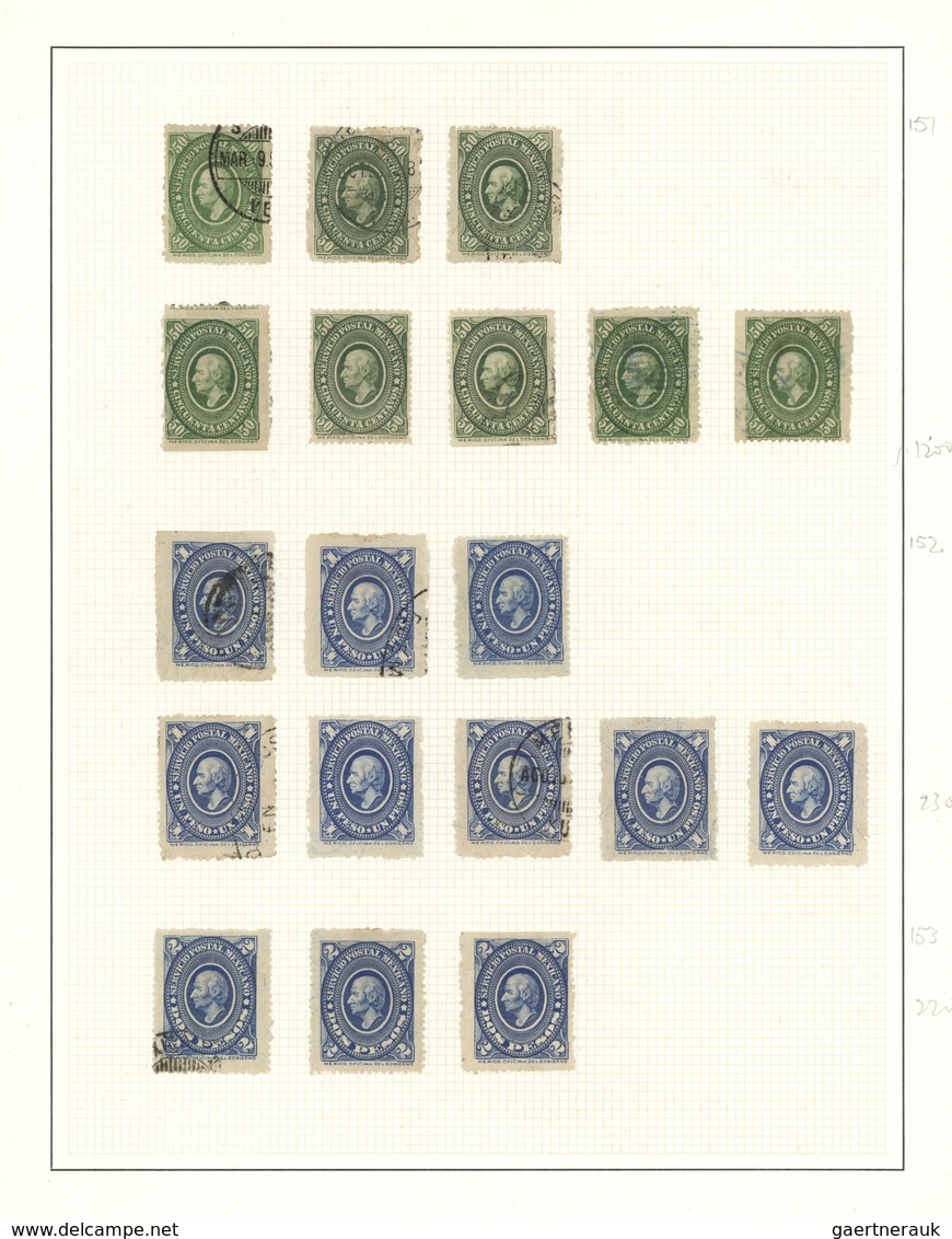 00608 Mexiko: 1884/1894, Medaillons And Large Numerals, Comprehensive Accumulation With Wealth Of Cancels, - Messico