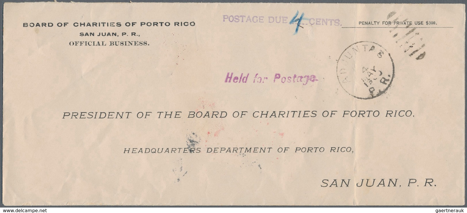 00611 Puerto Rico - Portomarken: 1900: TWO VERY FINE COVERS With US Postage Due Stamps Overprinted "PUERTO - Puerto Rico