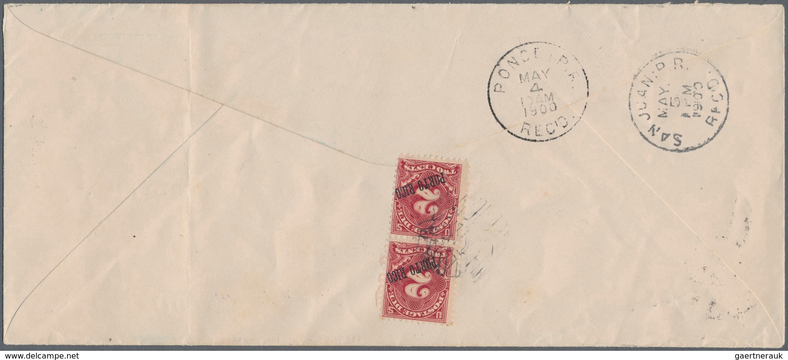 00611 Puerto Rico - Portomarken: 1900: TWO VERY FINE COVERS With US Postage Due Stamps Overprinted "PUERTO - Puerto Rico