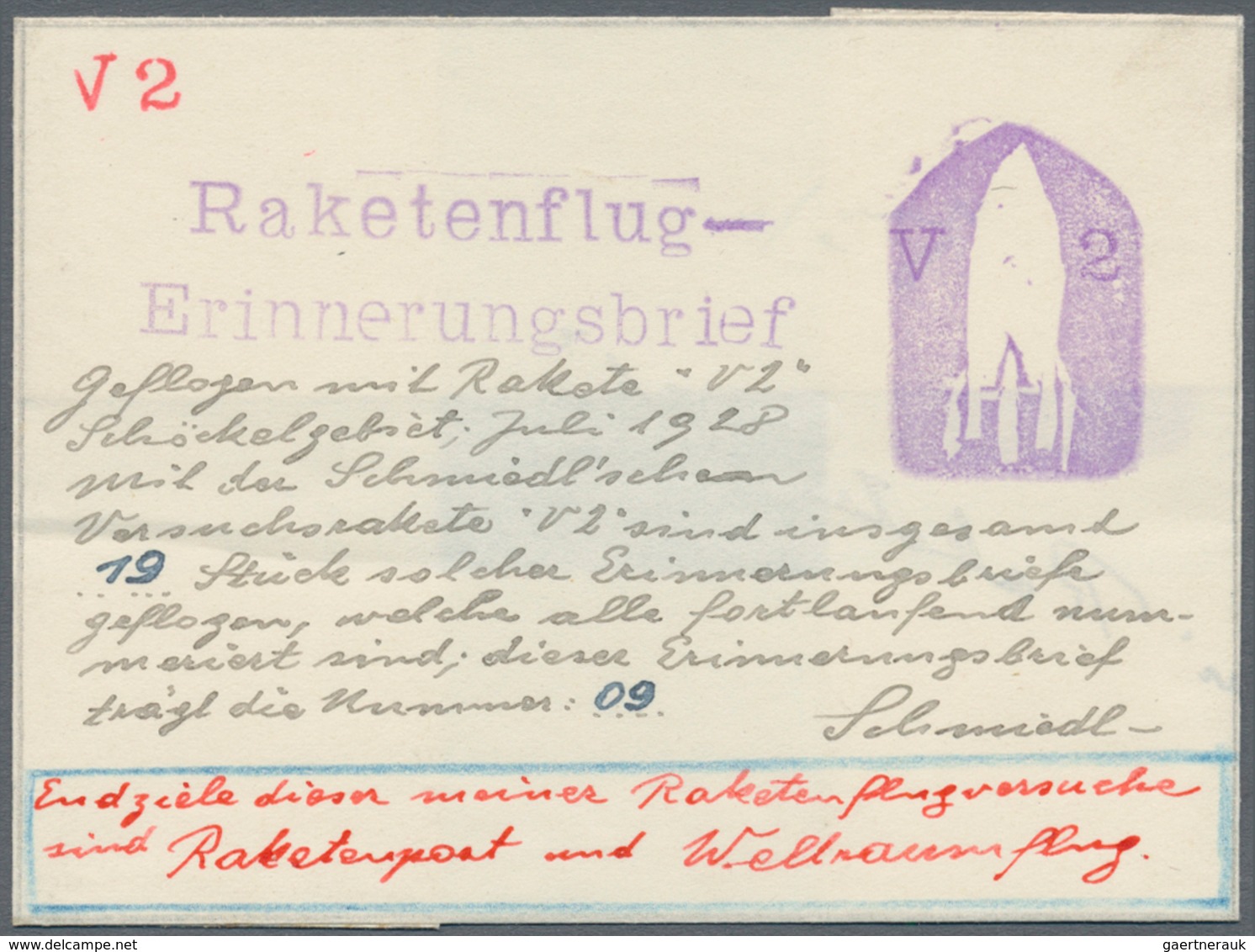 00631 Raketenpost: Friedrich Schmiedl Friedrich Schmiedl Was Born On 14.05.1902 In Schwertberg In Upper Au - Sonstige & Ohne Zuordnung