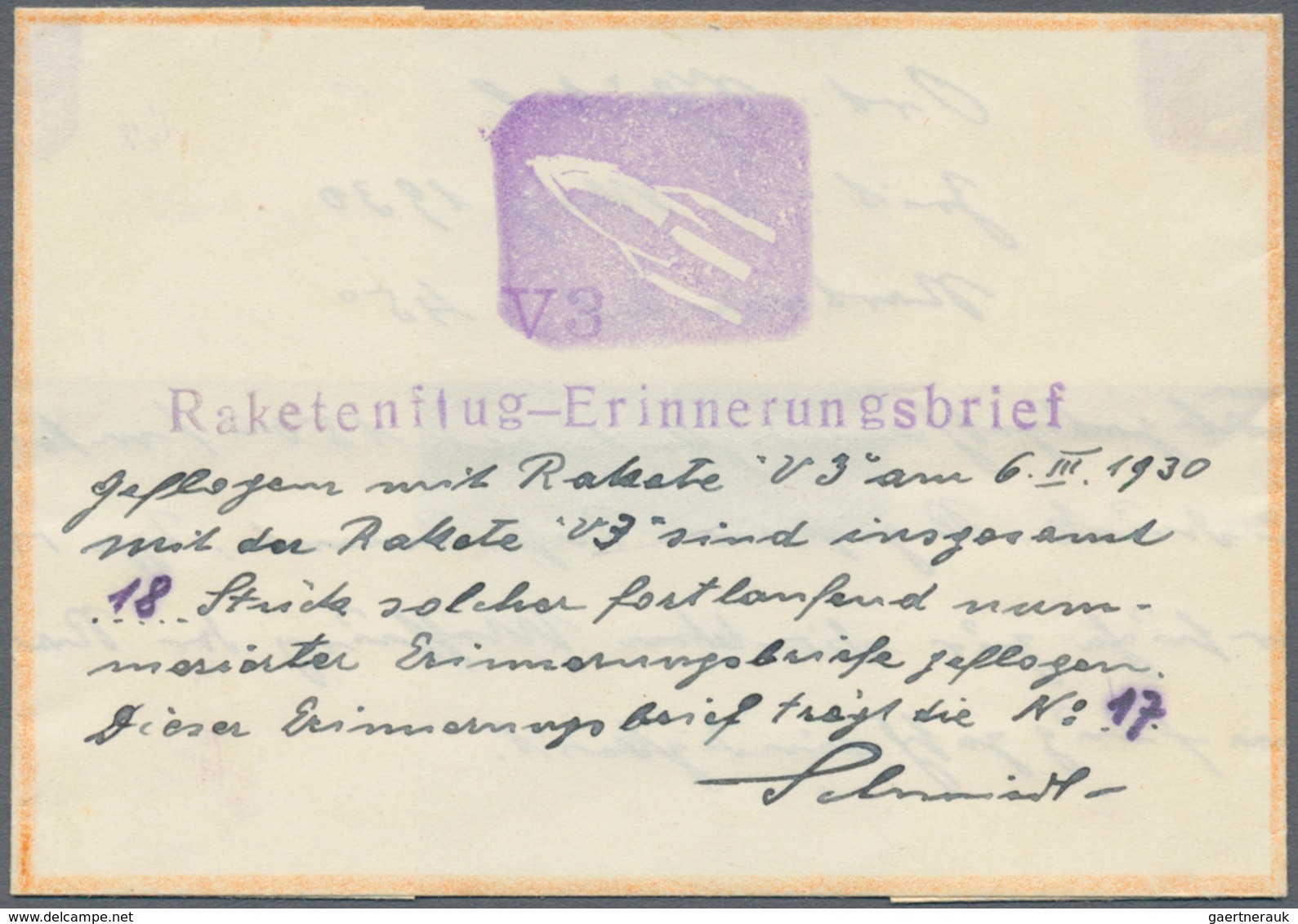 00631 Raketenpost: Friedrich Schmiedl Friedrich Schmiedl Was Born On 14.05.1902 In Schwertberg In Upper Au - Other & Unclassified