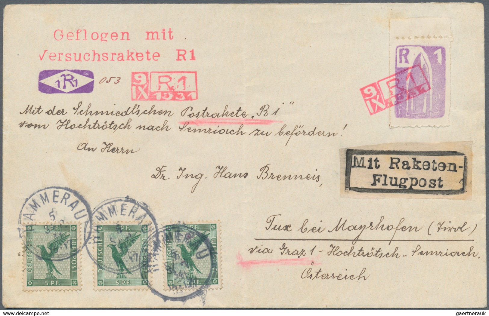 00631 Raketenpost: Friedrich Schmiedl Friedrich Schmiedl was born on 14.05.1902 in Schwertberg in Upper Au