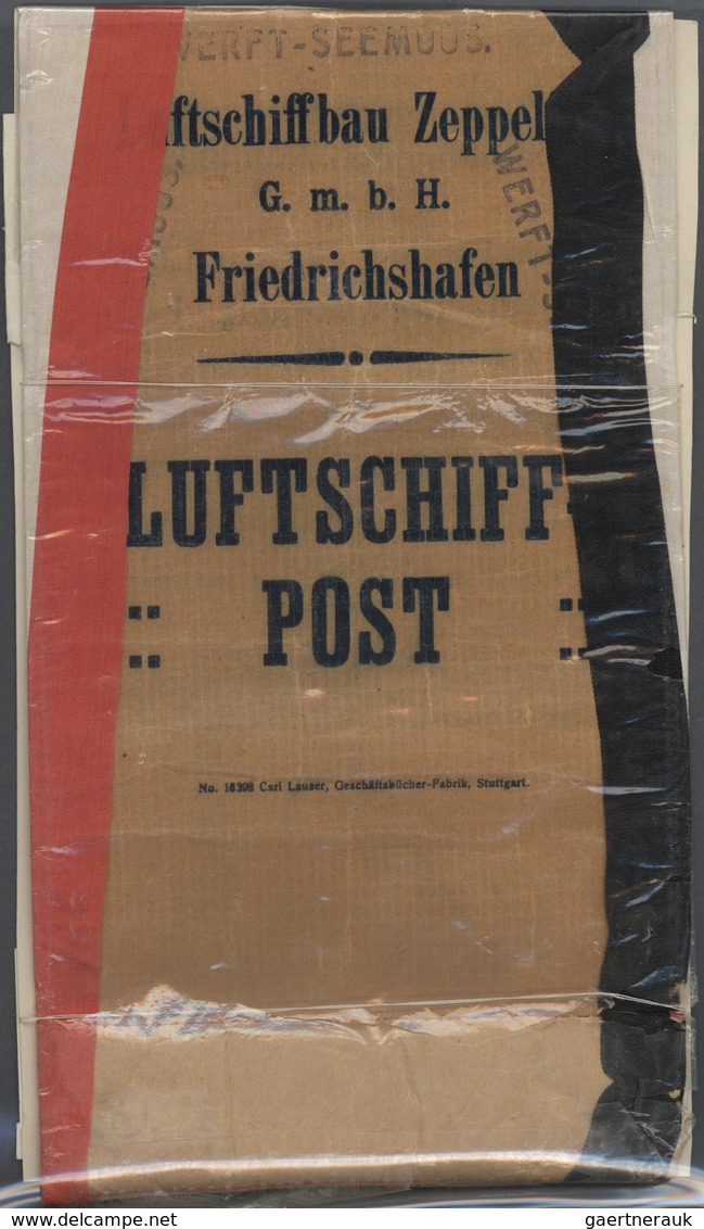 00632 Zeppelinpost Deutschland: 1908, LZ 4, ZEPPELIN MAIL DROPPING BAG. Multiple One Line "Werft-Seemoos". - Luchtpost & Zeppelin