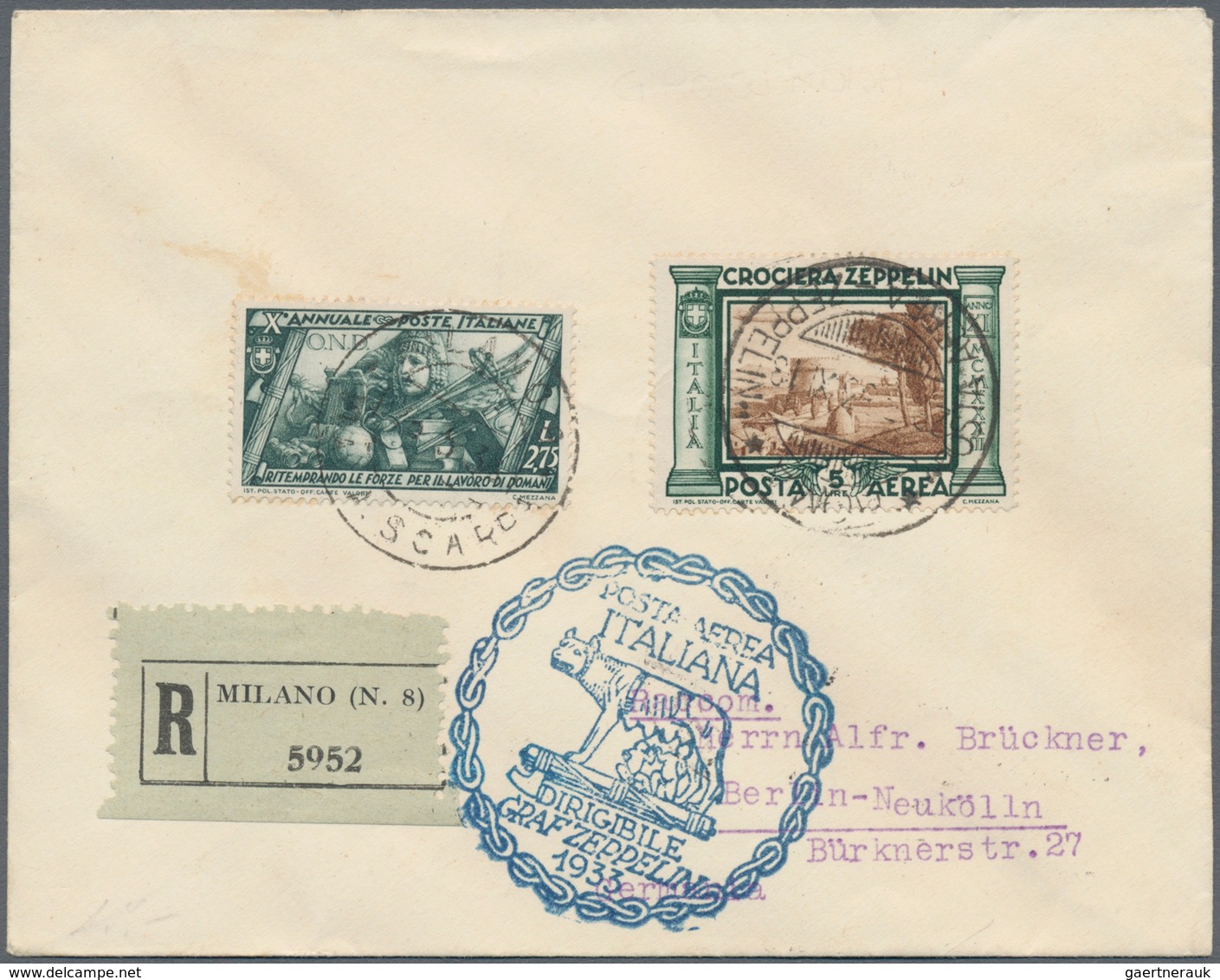 00644A Zeppelinpost Europa: 1933, ITALY TRIP LZ 127, group of 13 covers/cards franked with Italian (12) and