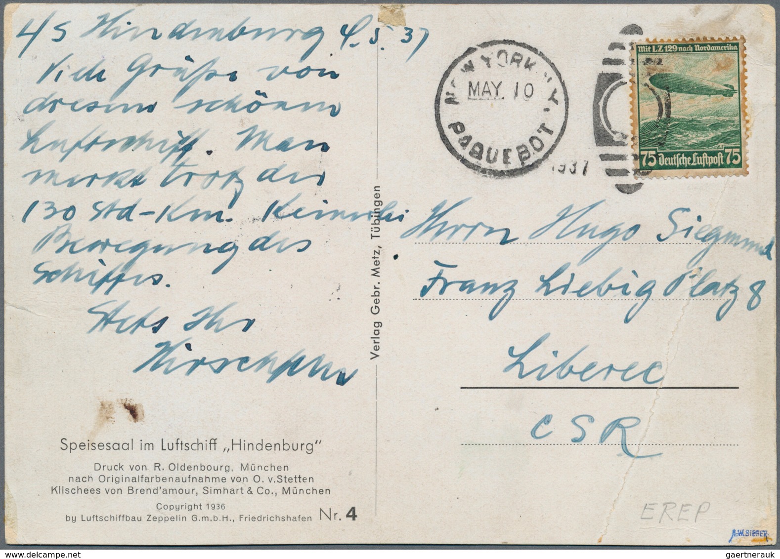 00647 Zeppelinpost Übersee: 1937, Hindenburg Disaster Survivor Correspondence:  - Original Telegram Of "We - Zeppelin
