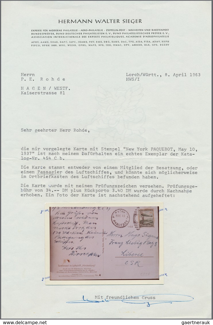 00647 Zeppelinpost Übersee: 1937, Hindenburg Disaster Survivor Correspondence:  - Original Telegram Of "We - Zeppeline