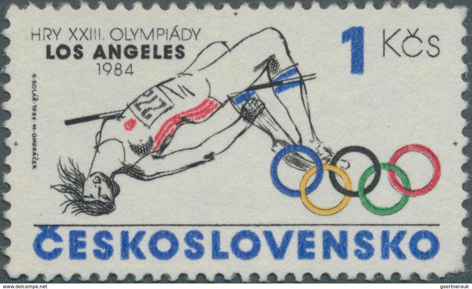 00658 Thematik: Olympische Spiele / Olympic Games: OLYMPISCHE SPIELE: 1984, Tschechoslowakei 1 Kc., Unvera - Autres & Non Classés