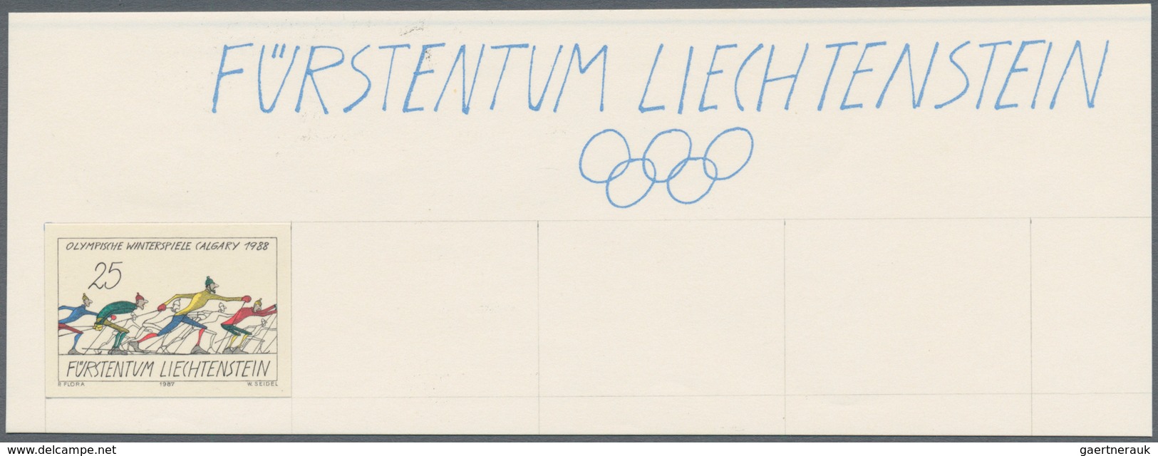 00660 Thematik: Olympische Spiele / Olympic Games: 1987, Liechtenstein. Olympic Winter Games, Calgary '88. - Other & Unclassified
