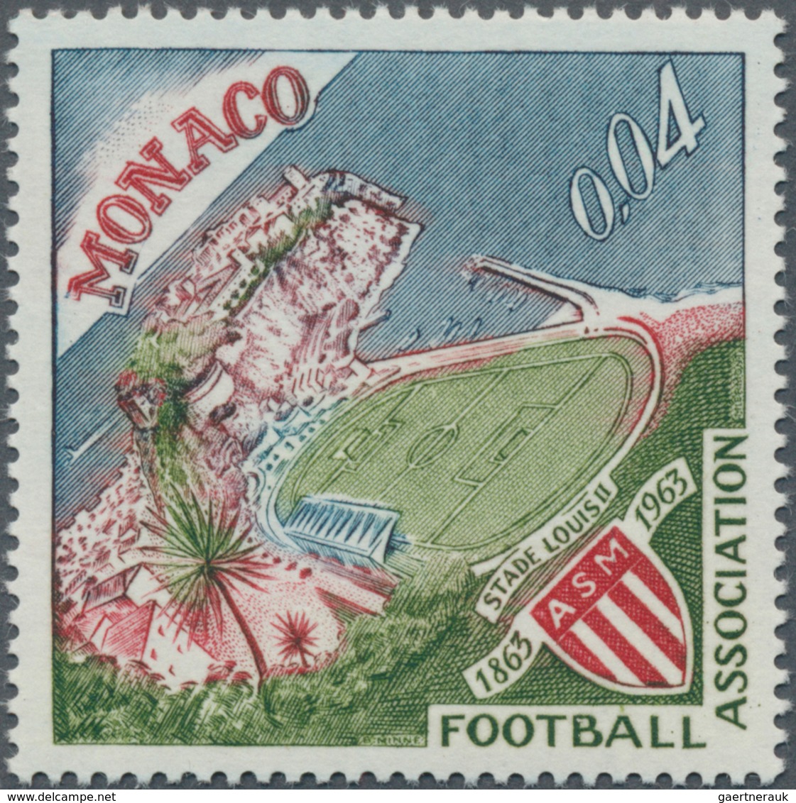 00669 Thematik: Sport-Fußball / Sport-soccer, Football: 1963, Monaco, French Champion "AS Monaco", 0.04fr. - Autres & Non Classés