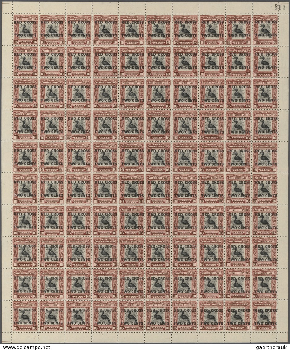00671 Thematik: Tiere, Fauna / animals, fauna: 1918, North Borneo. Set of 11 complete sheets of 100 of the
