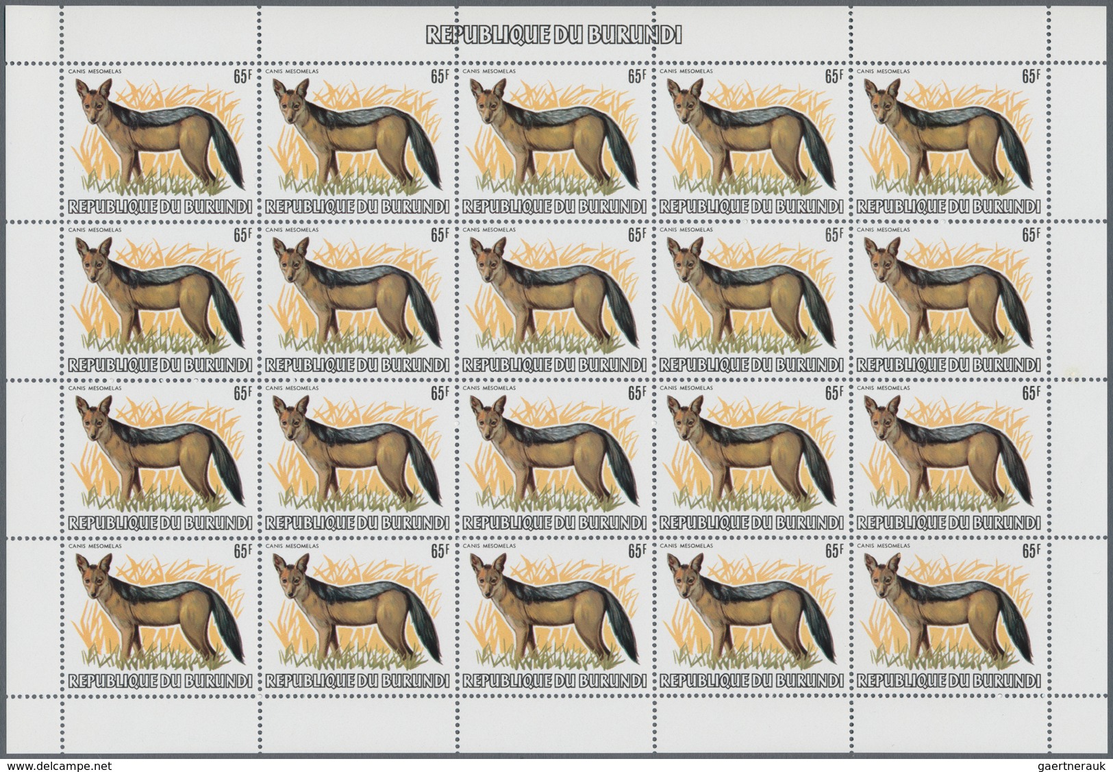 00672 Thematik: Tiere, Fauna / Animals, Fauna: 1982, Burundi. ANIMALS. Set Of 13 Values In Complete Sheets - Autres & Non Classés