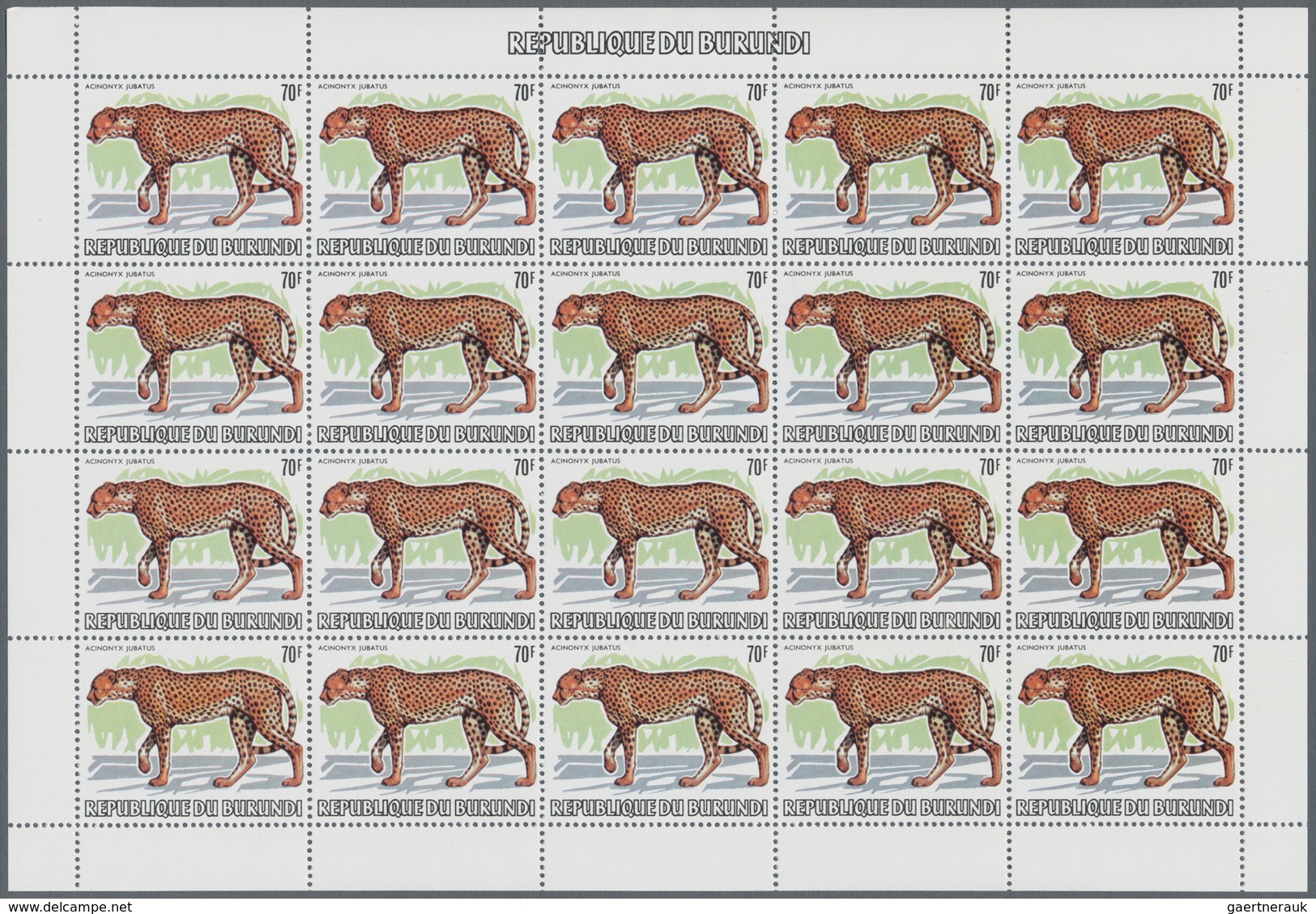 00672 Thematik: Tiere, Fauna / Animals, Fauna: 1982, Burundi. ANIMALS. Set Of 13 Values In Complete Sheets - Altri & Non Classificati