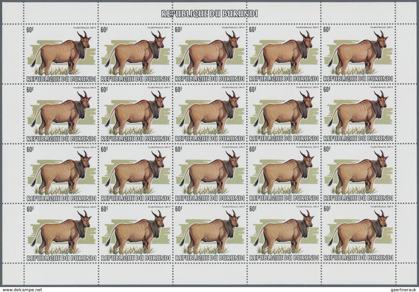 00672 Thematik: Tiere, Fauna / animals, fauna: 1982, Burundi. ANIMALS. Set of 13 values in complete sheets