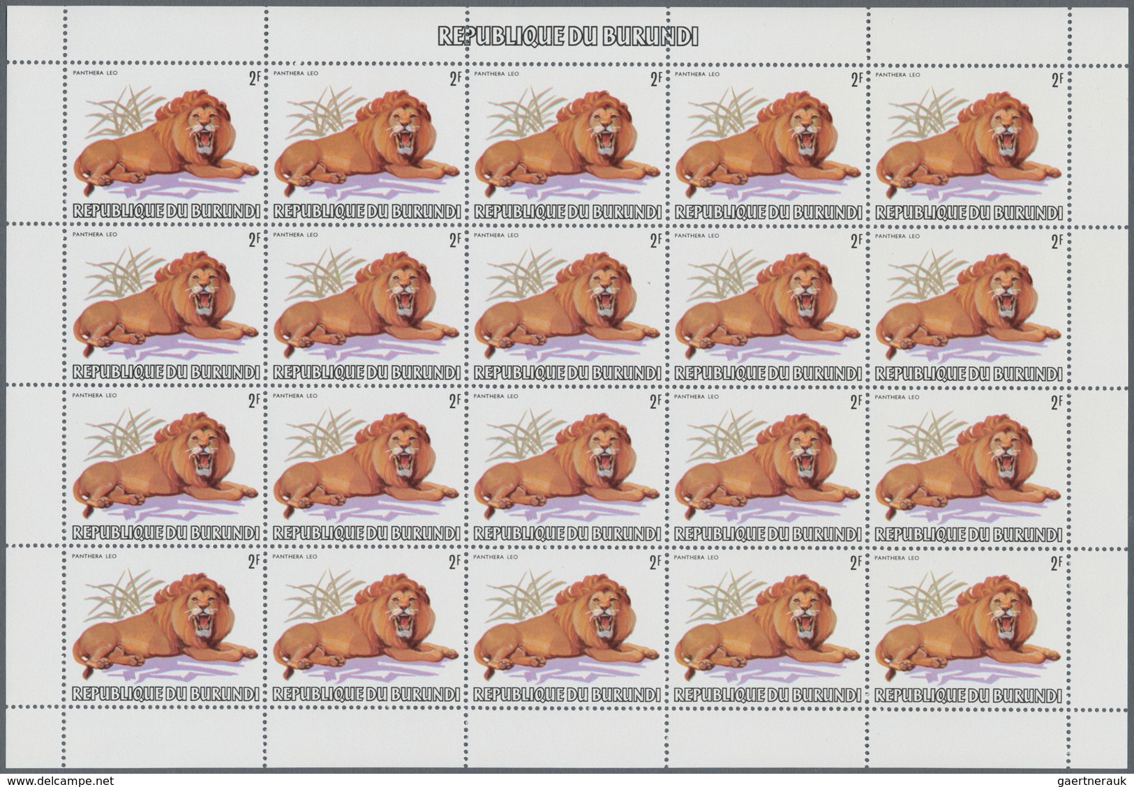 00672 Thematik: Tiere, Fauna / animals, fauna: 1982, Burundi. ANIMALS. Set of 13 values in complete sheets