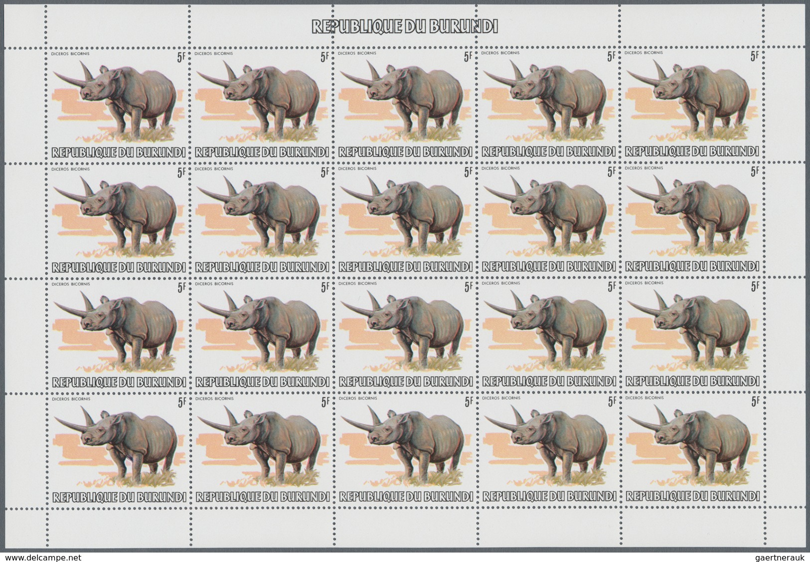 00672 Thematik: Tiere, Fauna / animals, fauna: 1982, Burundi. ANIMALS. Set of 13 values in complete sheets