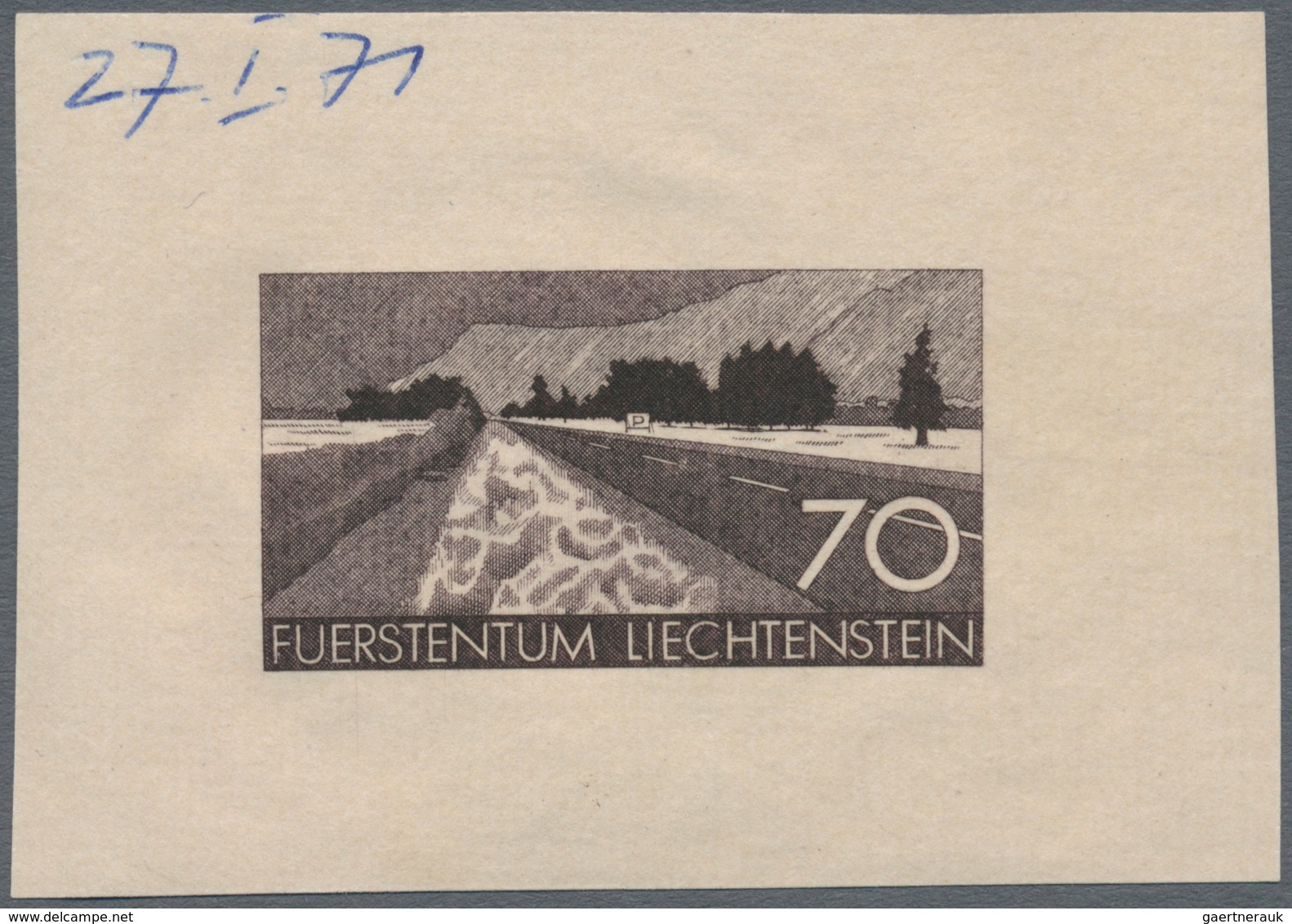 00676 Thematik: Verkehr / Traffic: 1971, Liechtenstein. Set Of 4 Die Proofs (intaglio Engraving) Each Show - Andere & Zonder Classificatie