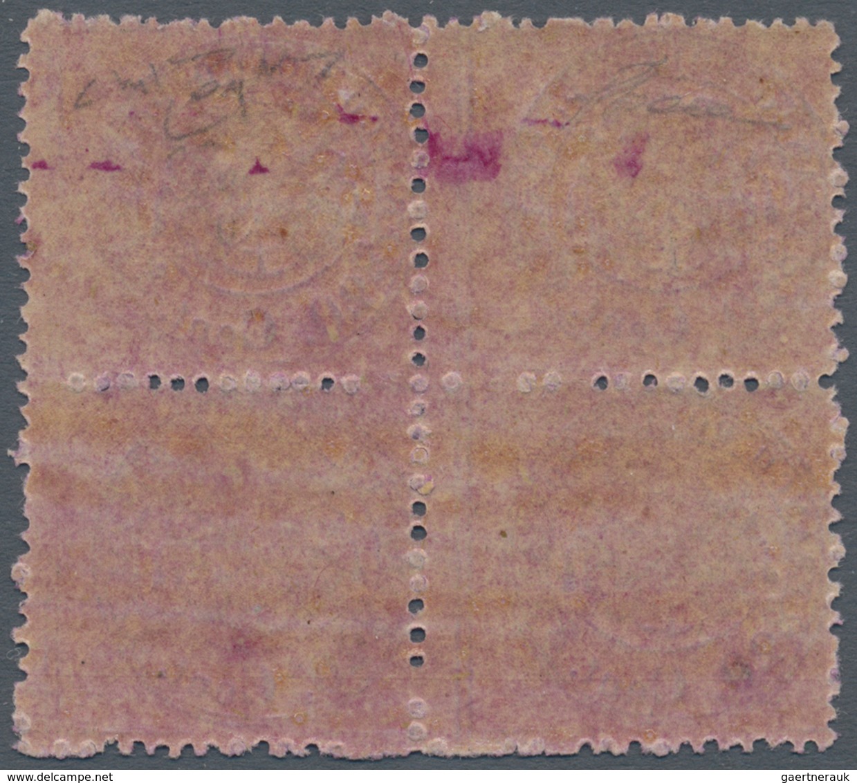 00726 Italien - Altitalienische Staaten: Kirchenstaat: 1868, 20 Cents Violet, Glossy Paper, Block Of Four, - Kirchenstaaten