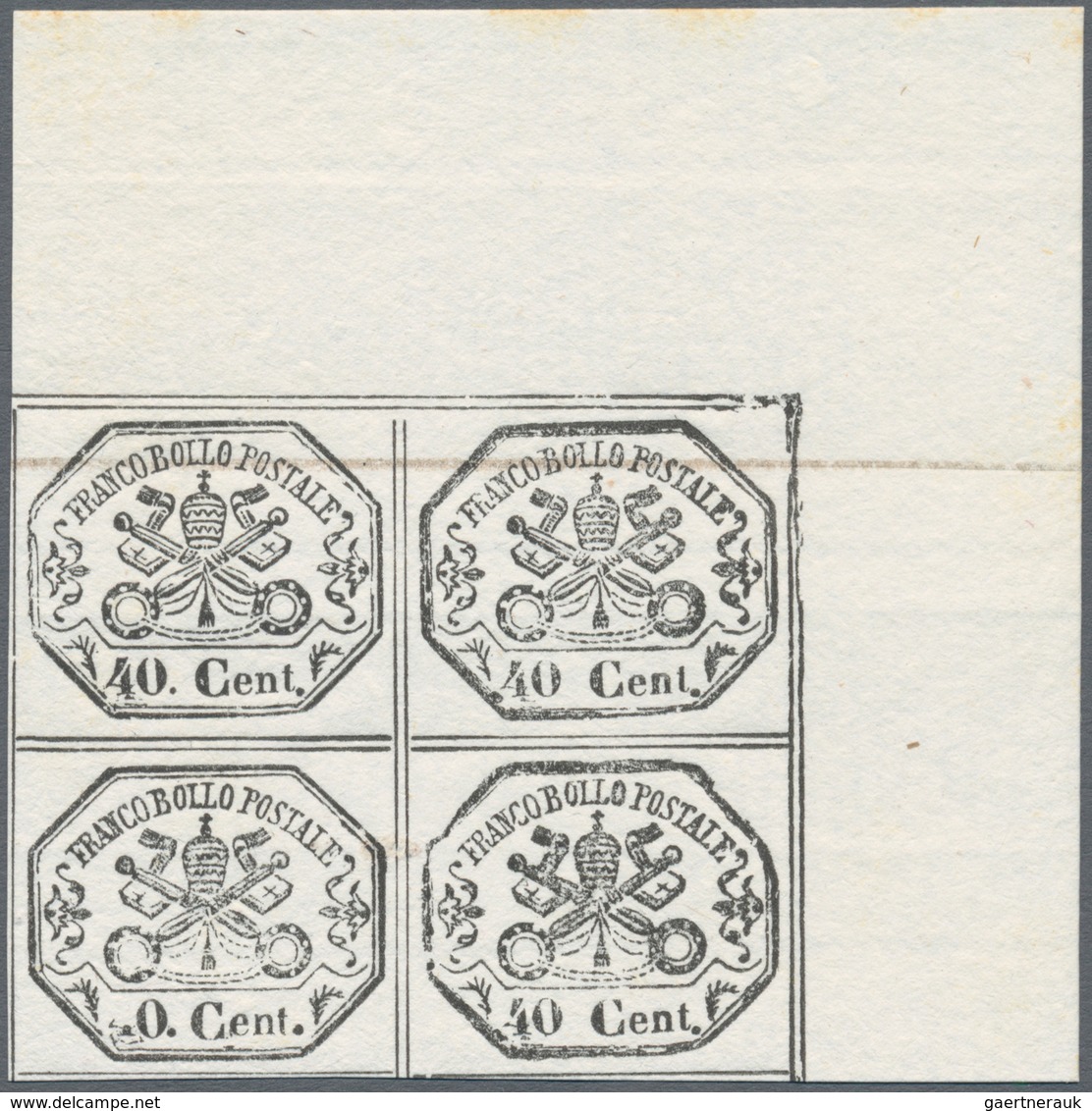 00728 Italien - Altitalienische Staaten: Kirchenstaat: 1889: Reprints Of MOENS On White Paper, Two Series - Etats Pontificaux