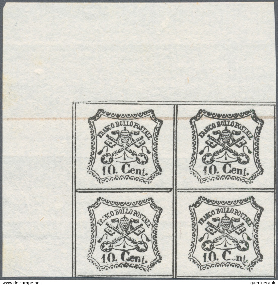 00728 Italien - Altitalienische Staaten: Kirchenstaat: 1889: reprints of MOENS on white paper, two series