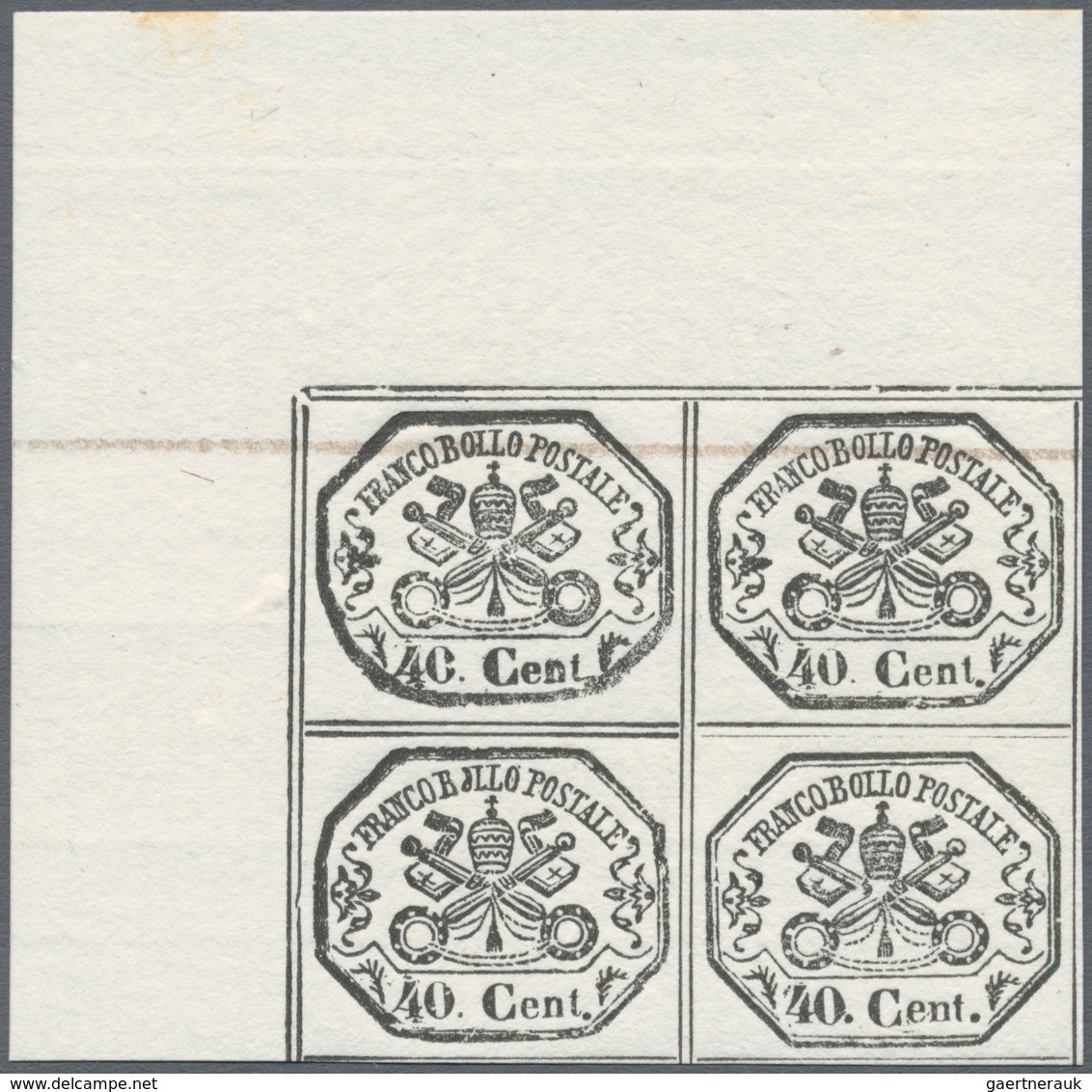 00728 Italien - Altitalienische Staaten: Kirchenstaat: 1889: reprints of MOENS on white paper, two series
