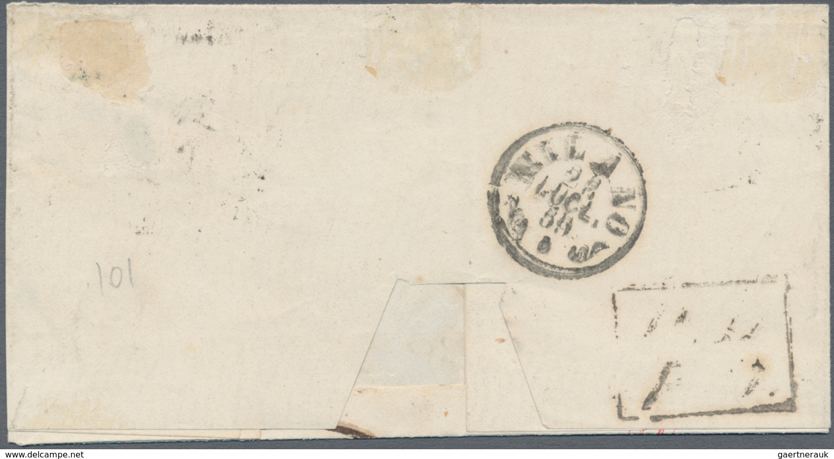 00732 Italien - Altitalienische Staaten: Modena: 1852, Letter Franked With 5 Cents Green, With Dot After T - Modena