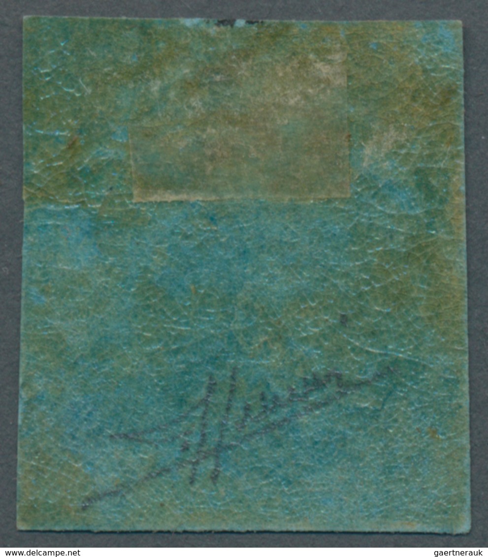 00733 Italien - Altitalienische Staaten: Modena: 1852, 40 Centesimi Black On Pale Blue ("celeste") With Fu - Modena