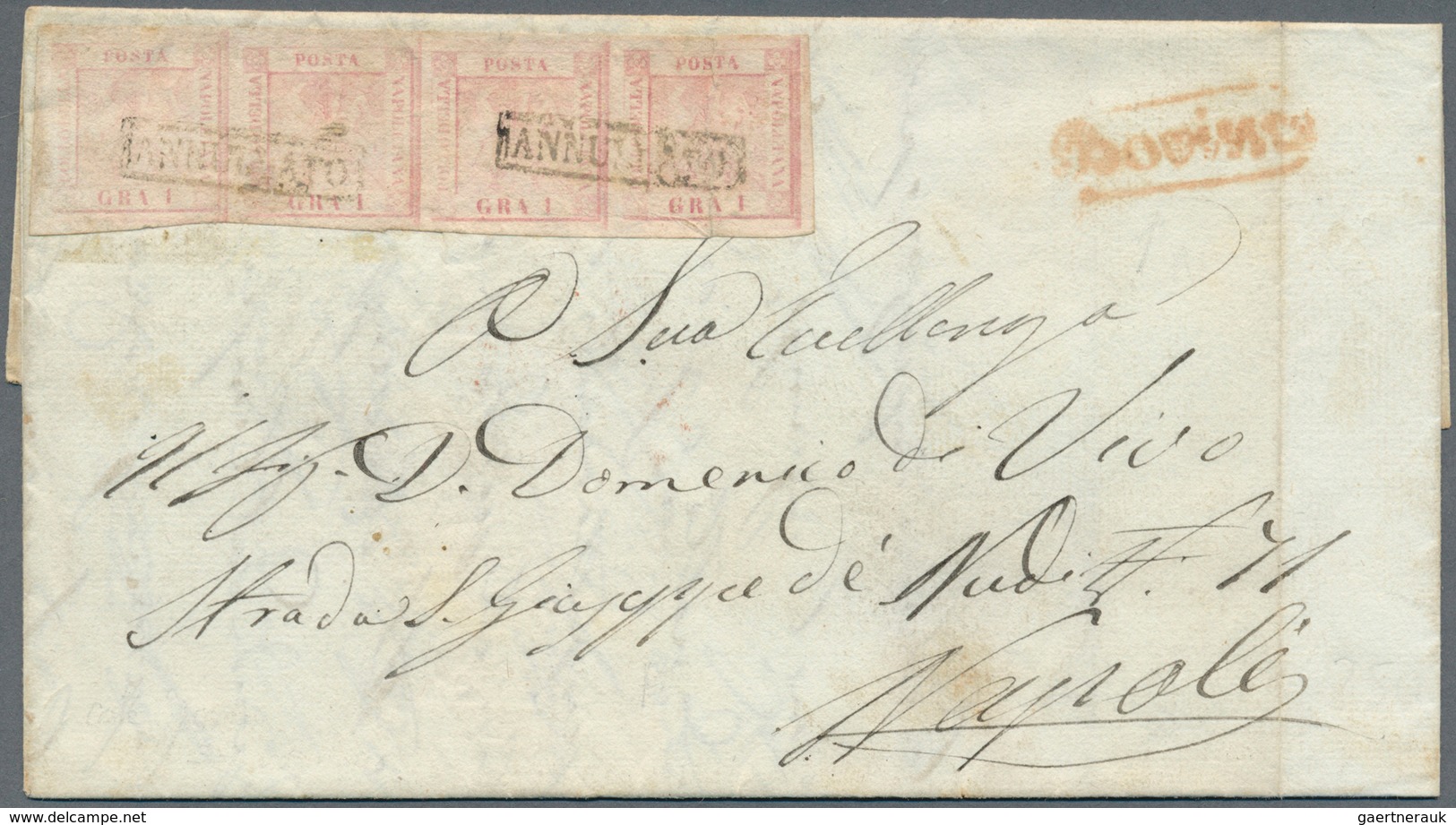 00744 Italien - Altitalienische Staaten: Neapel: 1858: 1 Grano Violet Rose, First Plate, In A Horizontal S - Napoli
