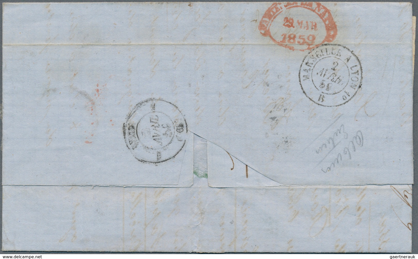 00748 Italien - Altitalienische Staaten: Neapel: 1858: 20 Gr, 10 Gr And 5 Gr On "PD" Letter From NAPLES 29 - Napels