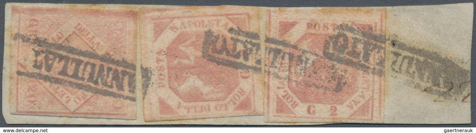 00750 Italien - Altitalienische Staaten: Neapel: 1858, 20 Gr, Second Plate, And Two Copies 2 Grana, Third - Naples