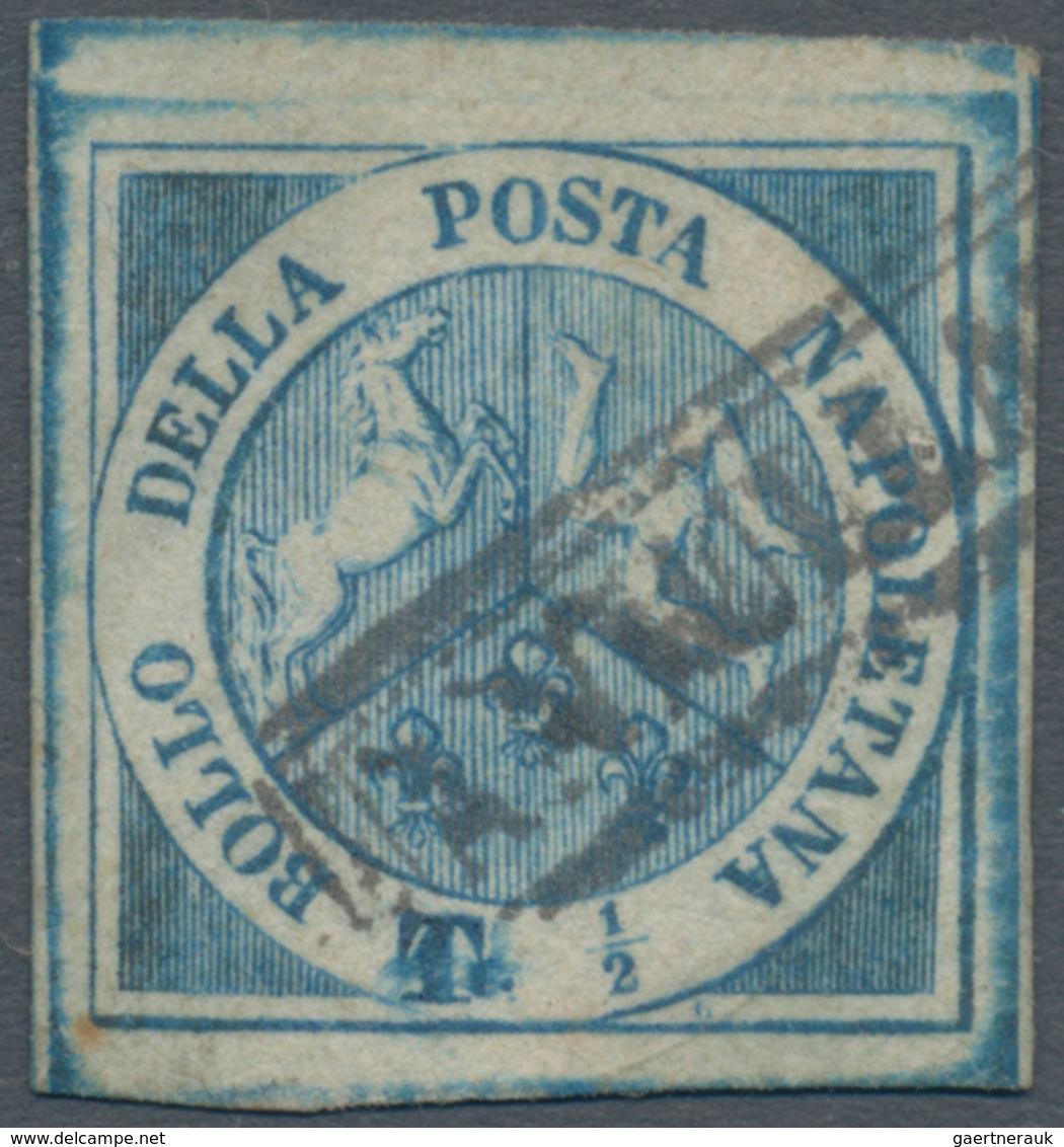 00754 Italien - Altitalienische Staaten: Neapel: 1860: ½ T "Trinacria" Blue, Wonderful Fresh Colour, With - Napoli