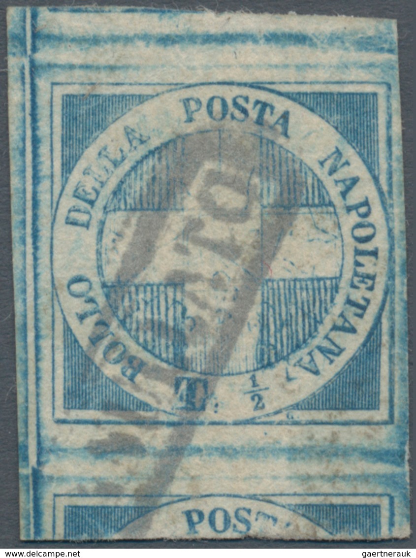 00757 Italien - Altitalienische Staaten: Neapel: 1860: ½ T "Croce Di Savoia" Blue, Fresh Colour, In Specta - Napoli