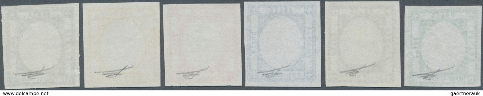 00765 Italien - Altitalienische Staaten: Neapel: 1861: Six Proofs Of The Stamps Of The Neapolitan Province - Napoli