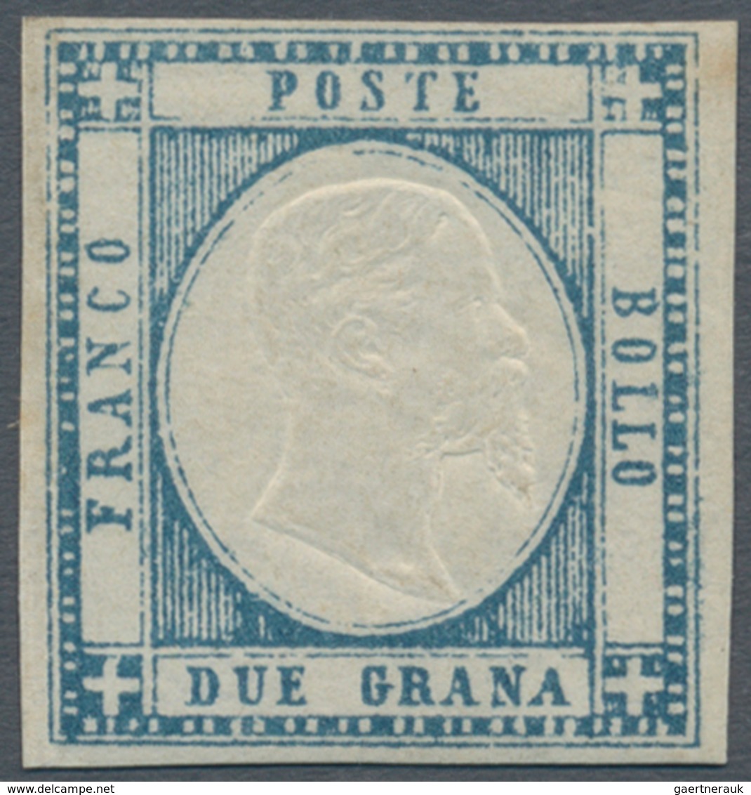00773 Italien - Altitalienische Staaten: Neapel: 1861, 2 Grana Greyish Blue, Mint With Gom, Signed And Cer - Naples