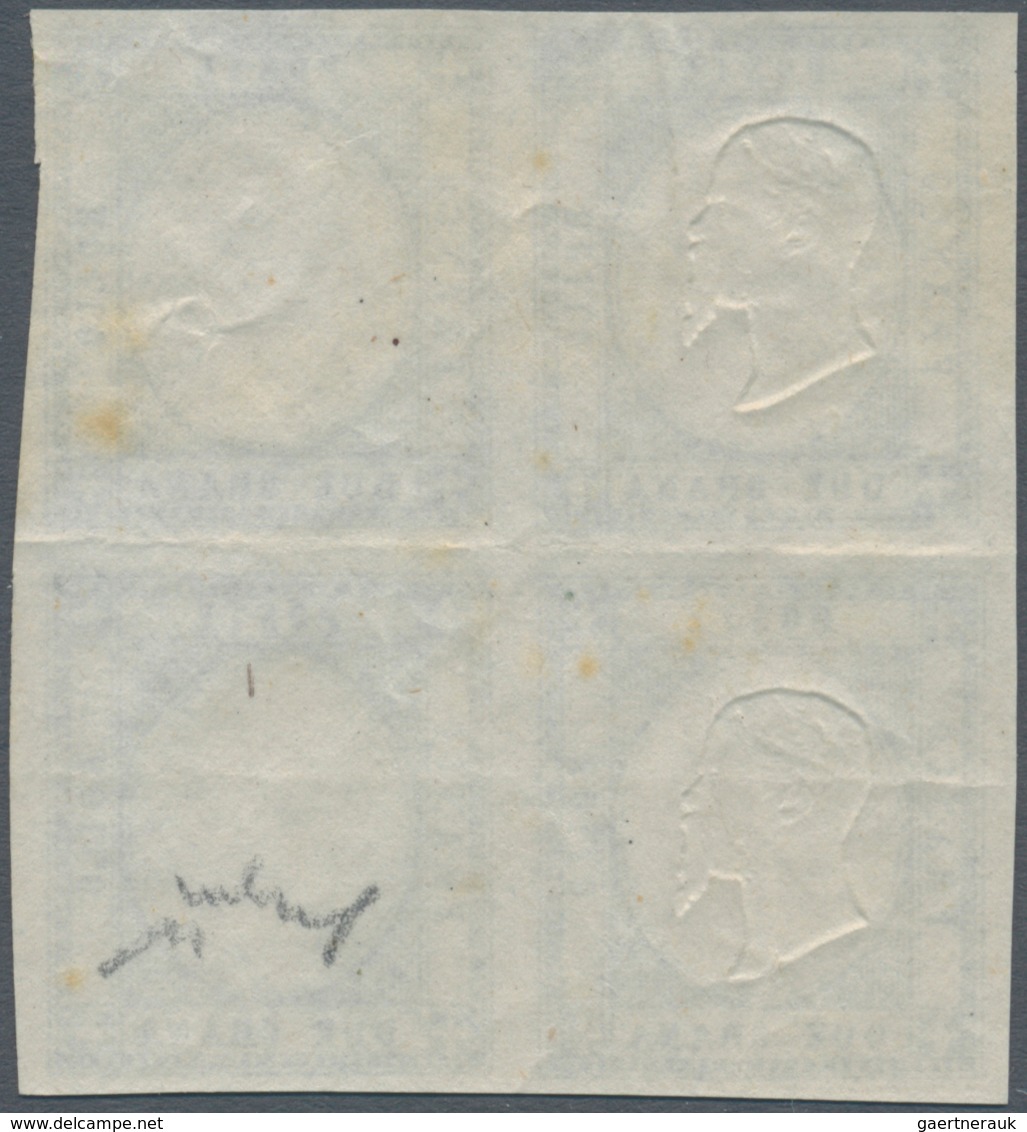 00775 Italien - Altitalienische Staaten: Neapel: 1861, 2 Grana, Block Of Four, The Two Copies On The Right - Naples