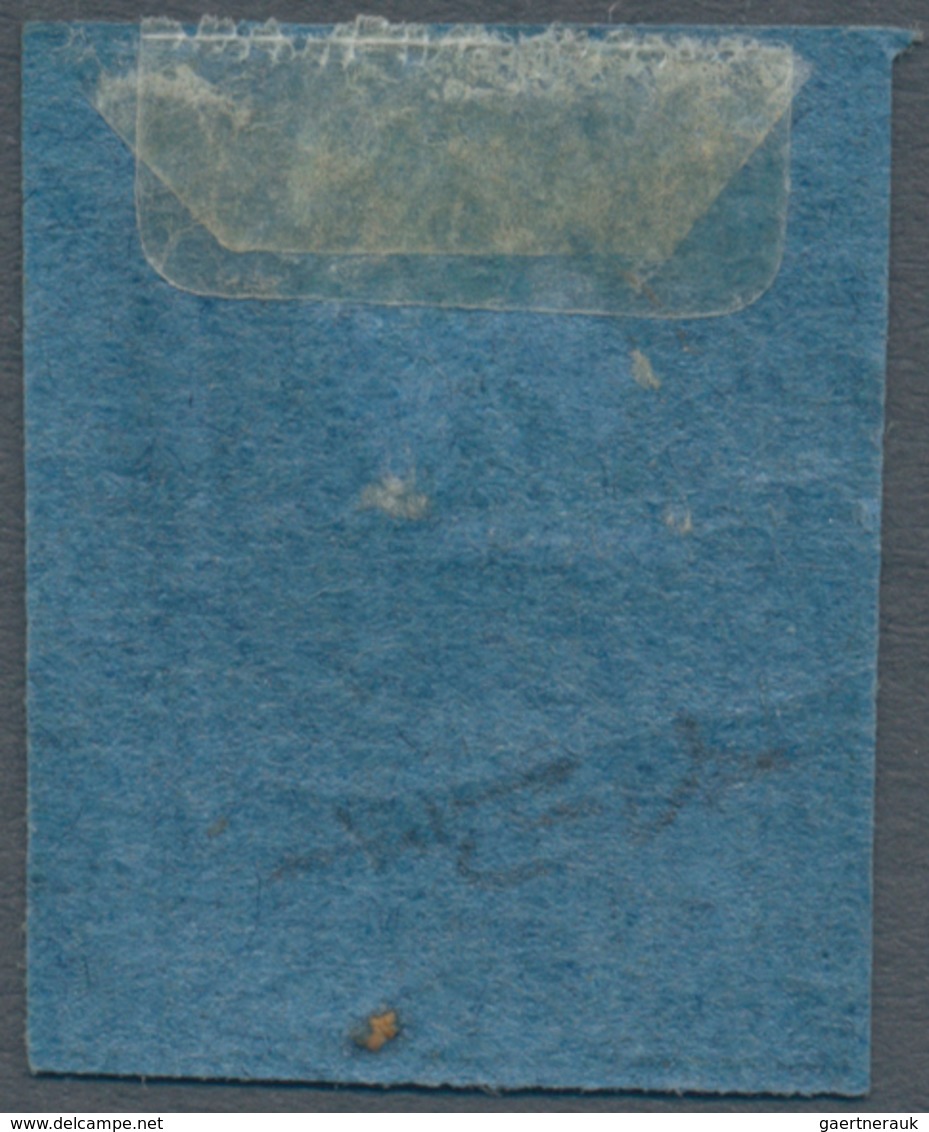 00783 Italien - Altitalienische Staaten: Parma: 1852: 50 Cents Black On Blue, Mint With Original Gum. Rayb - Parme