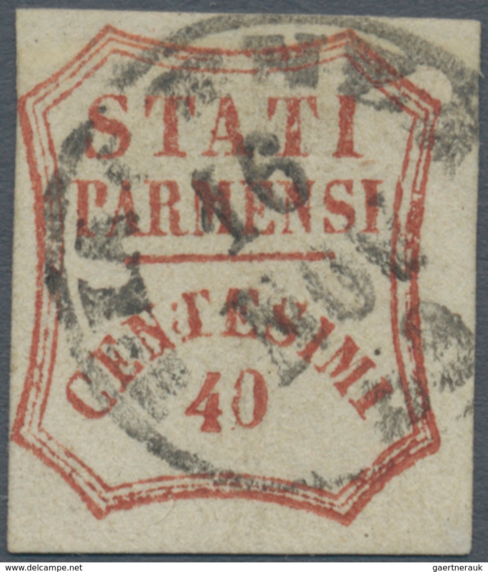 00785 Italien - Altitalienische Staaten: Parma: 1859: Provisional Government, 40 Cents Brown Red, First Co - Parme