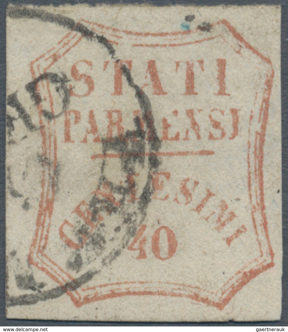 00787 Italien - Altitalienische Staaten: Parma: 1859: Provisional Government, 40 Cents Brown Red With "fat - Parme