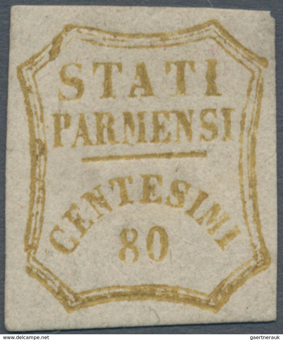 00789 Italien - Altitalienische Staaten: Parma: 1859, Provisorial Government, 80 Cent, Bistre. Position 34 - Parma