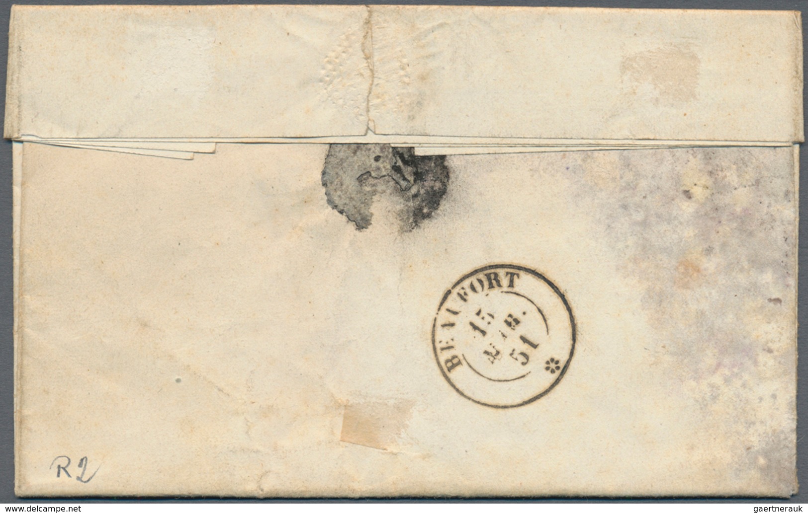 00802 Italien - Altitalienische Staaten: Sardinien: 1851, 20 Cents Blue, On A Letter Dated March 15, 1851 - Sardinia