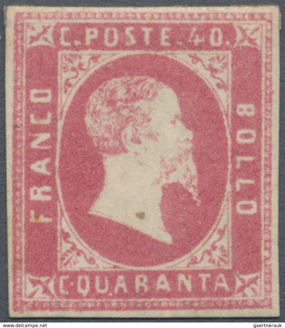 00804 Italien - Altitalienische Staaten: Sardinien: 1851: 40 Cents Rose, Mint With Original Gum, Well Marg - Sardinia