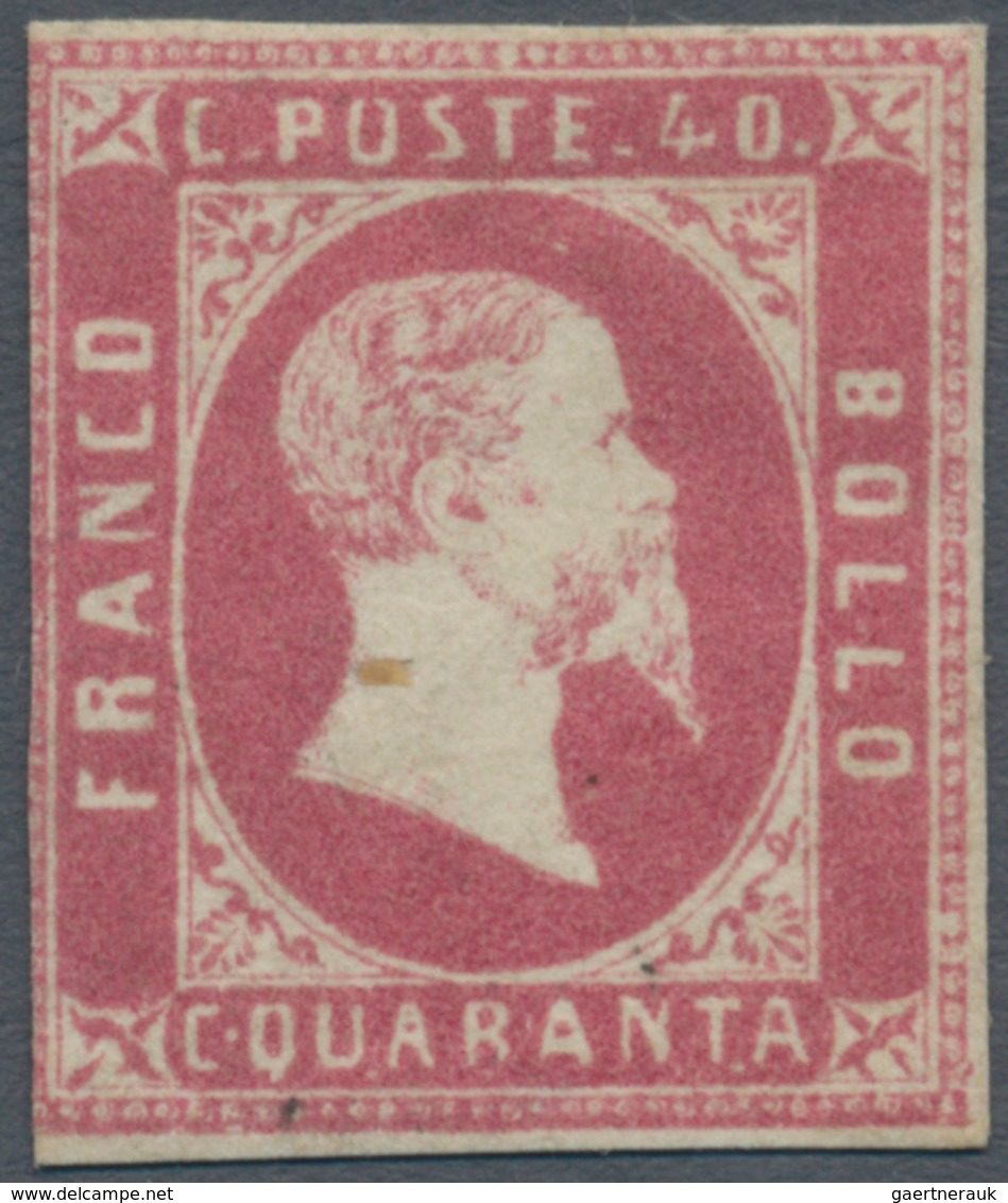 00805 Italien - Altitalienische Staaten: Sardinien: 1851: 40 Cents Rose, Mint With Original Gum, Touched A - Sardaigne