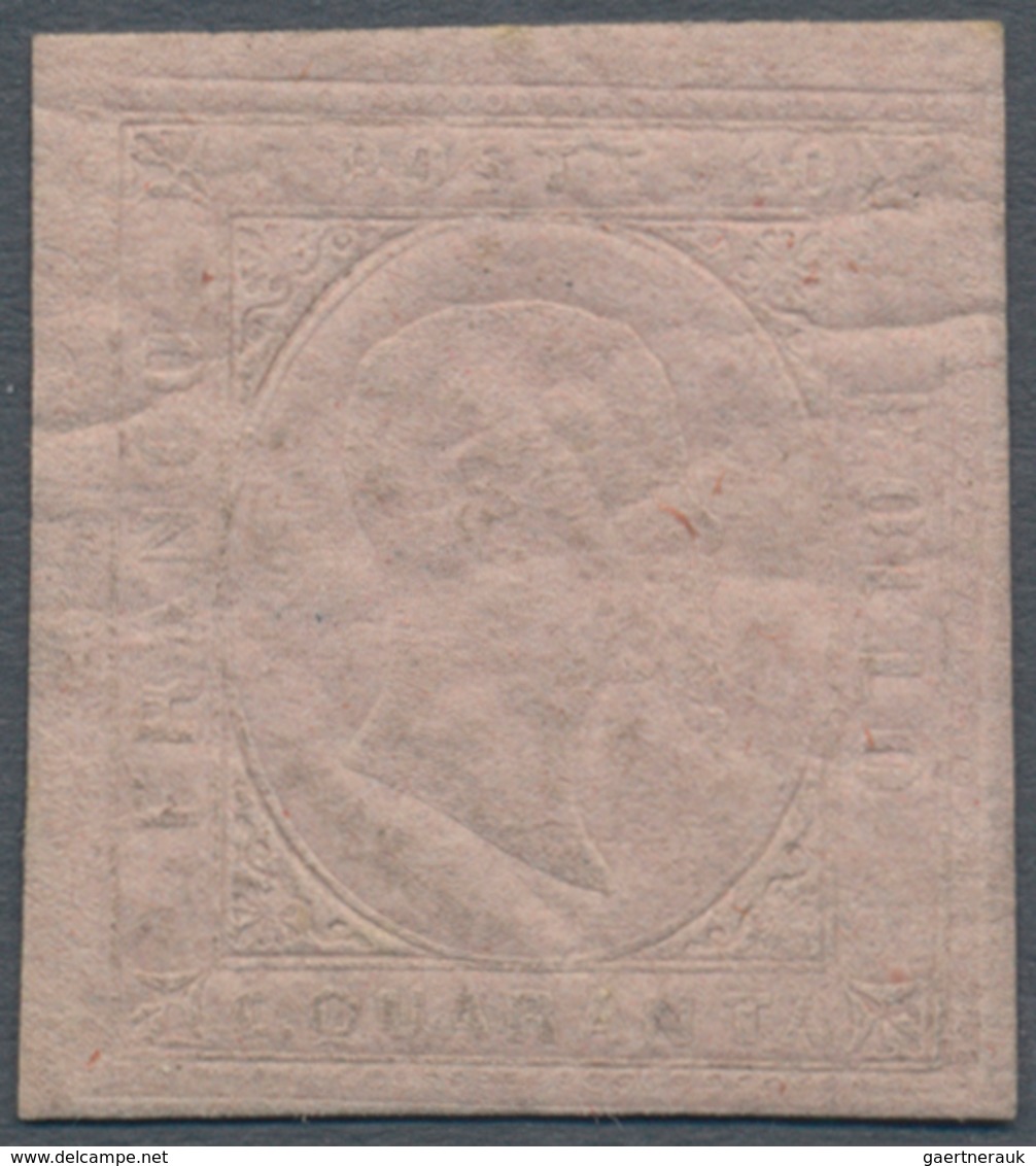 00814 Italien - Altitalienische Staaten: Sardinien: 1853, 40 Cents Light Rose, Mint With Original Gum, In - Sardinia