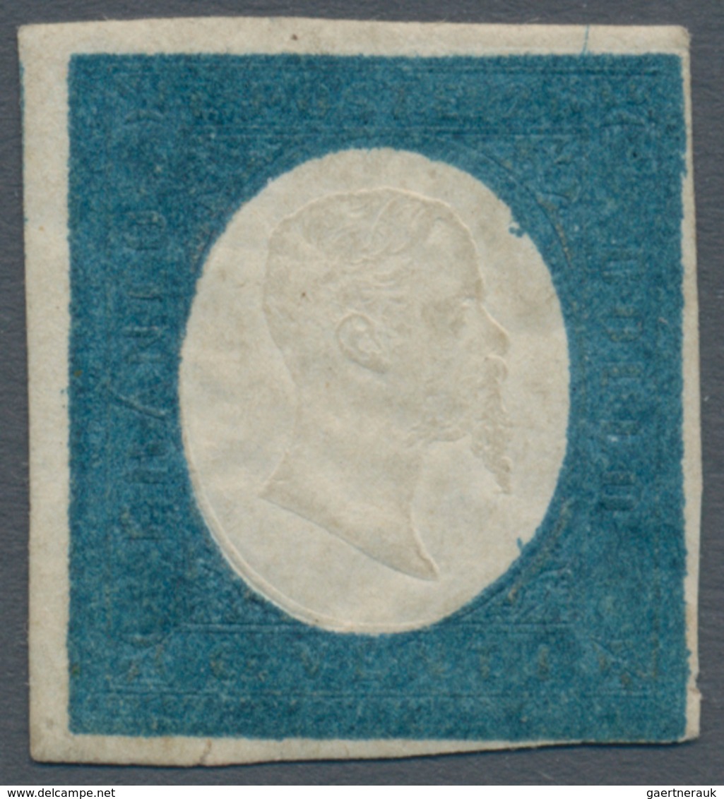 00816 Italien - Altitalienische Staaten: Sardinien: 1854, 20 Cents Blue, Unused With Partial Gum, Signed A - Sardinien