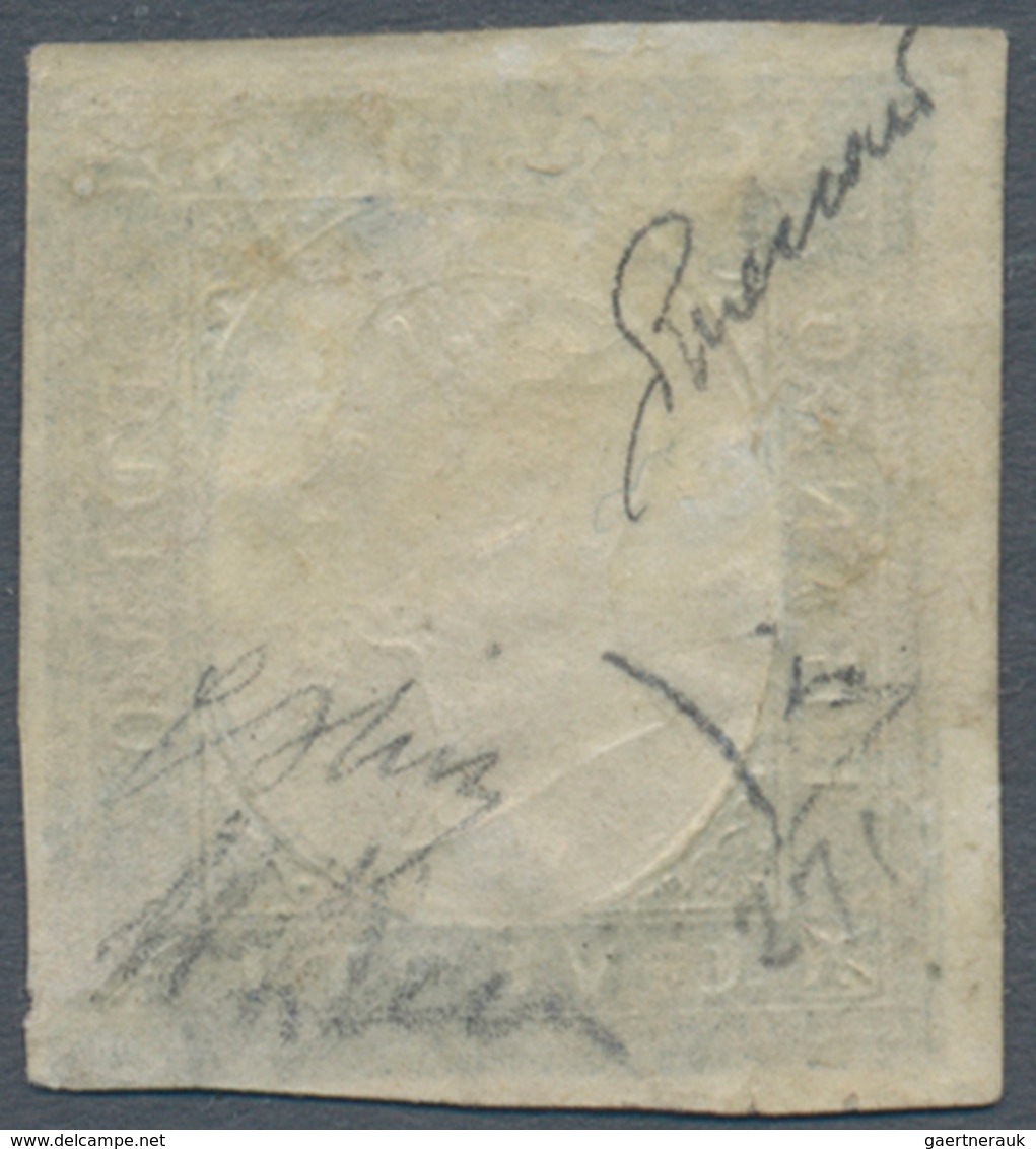 00816 Italien - Altitalienische Staaten: Sardinien: 1854, 20 Cents Blue, Unused With Partial Gum, Signed A - Sardaigne