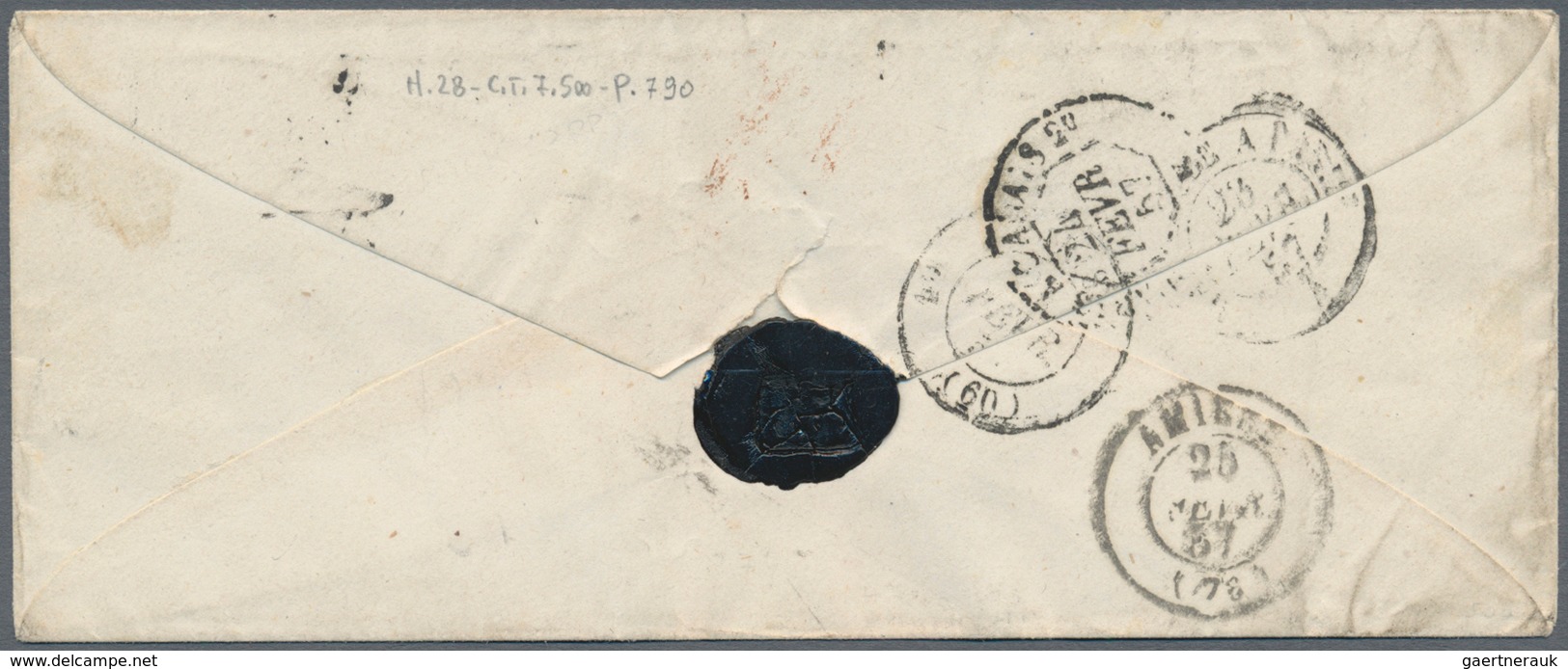 00833 Italien - Altitalienische Staaten: Sardinien: 1857, Feb. 11: 5 Cents Emerald Green, Horizontal Pair - Sardegna