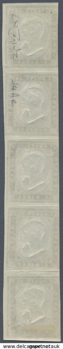 00837 Italien - Altitalienische Staaten: Sardinien: 1859: 10 Cents Brownish Gray "grayish Sepia", Vertical - Sardegna