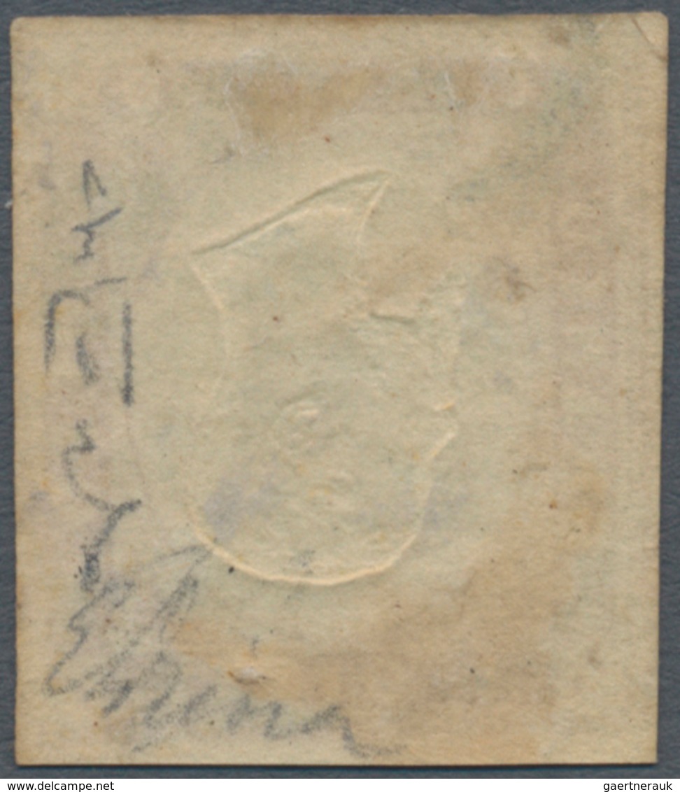 00842 Italien - Altitalienische Staaten: Sardinien: 1862, 10 Cents. Bistre Olive With INVERTED CENTER, Use - Sardegna