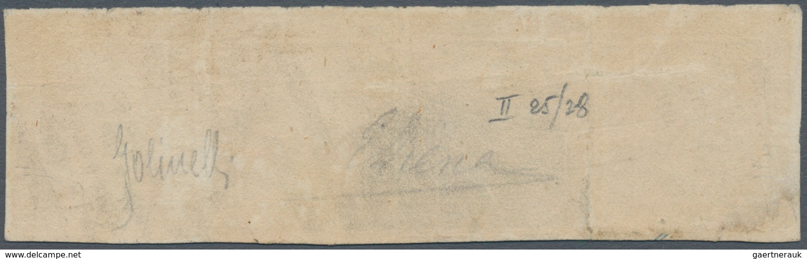 00866 Italien - Altitalienische Staaten: Sizilien: 1859, 1/2 Grano, Orange, Second Table, Horizontal Strip - Sicily