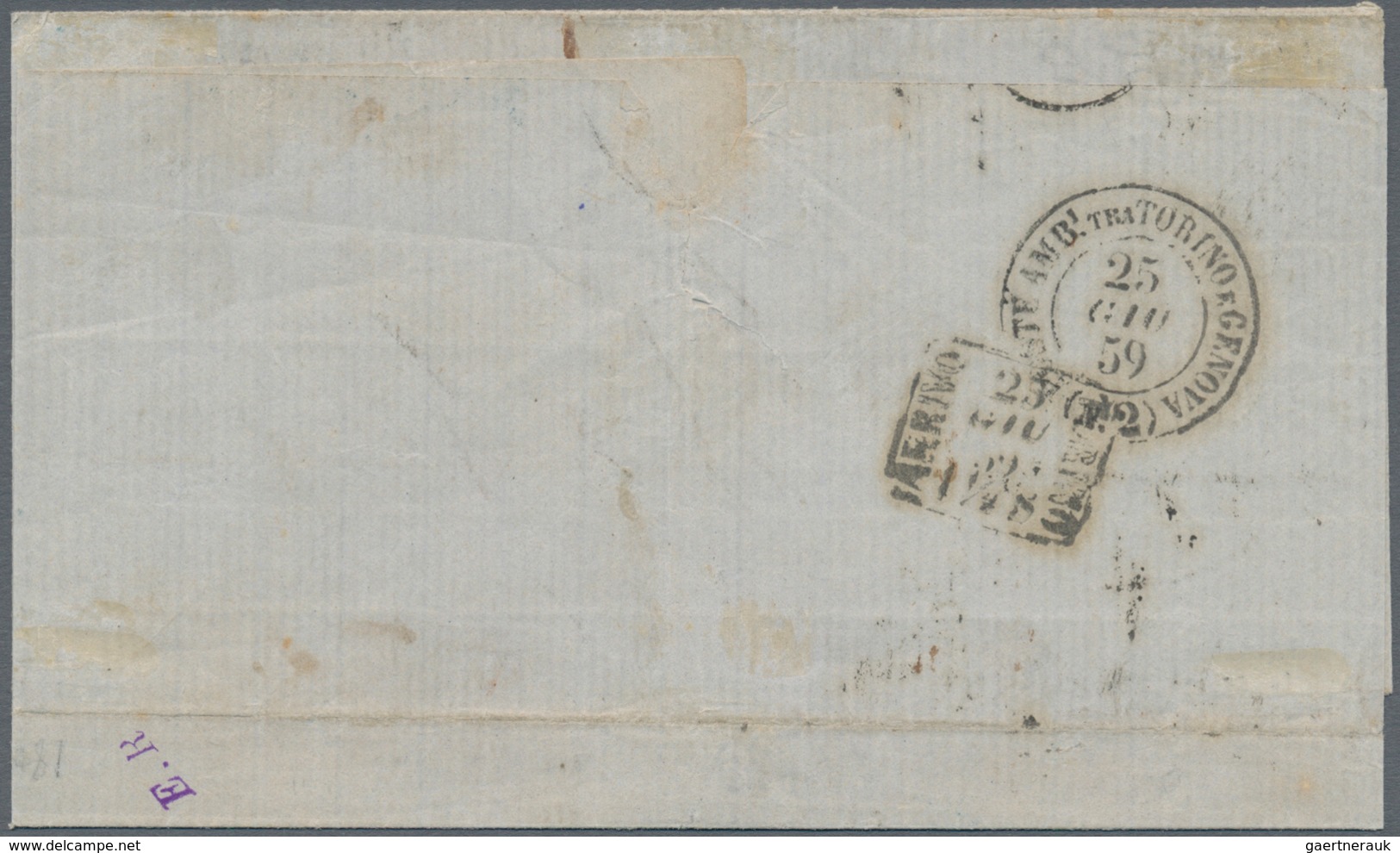 00870 Italien - Altitalienische Staaten: Sizilien: 1859: 20 Grana Gray And 2 Grana Blue, Both Tied By "hor - Sicily